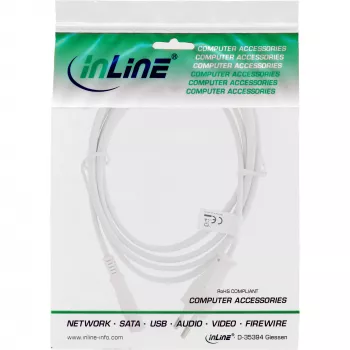 InLine virtajohto, europistoke / Euro8-pistoke, valkoinen, 3,0 m