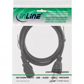 InLine virtajohto USA-pistoke / 3-napainen IEC C13 -pistoke, 18 AWG, 1 m