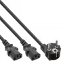 InLine Y-virtajohto 1x CEE 7/7 kulma / 2x 3-napainen IEC C13 -pistoke, 5 m