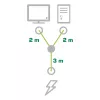 InLine Y-virtajohto 1x CEE 7/7 kulma / 2x 3-napainen IEC C13 -pistoke, 5 m