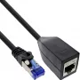 InLine RJ45-liitinsuoja Cat.6A S/FTP, RJ45 M/F, musta, 0,2 m
