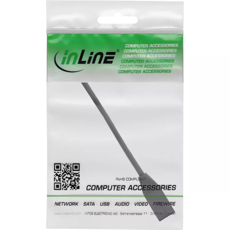 InLine RJ45-liitinsuoja Cat.6A S/FTP, RJ45 M/F, musta, 0,2 m