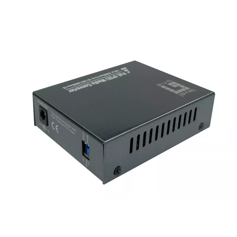 LevelOne RJ45–SC gigabitin mediakonvertteri, PoE PSE, monimuotokuitu, 0,5 km