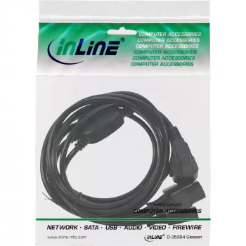 Y-virtakaapeli 1x CEE 7/7 / 3x 3-napainen IEC C13 -pistoke InLine 16657G musta 1 m