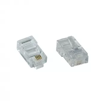 InLine modulaariliitin 8P4C RJ45 puristettava lattakaapeliin ISDN 100 kpl