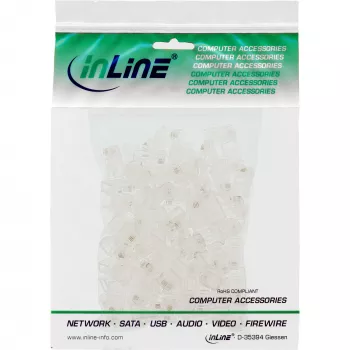 InLine modulaariliitin 8P4C RJ45 puristettava lattakaapeliin ISDN 100 kpl