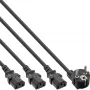 Y-virtakaapeli 1x CEE 7/7 / 3x 3-napainen IEC C13 -pistoke InLine 16657I musta 5 m
