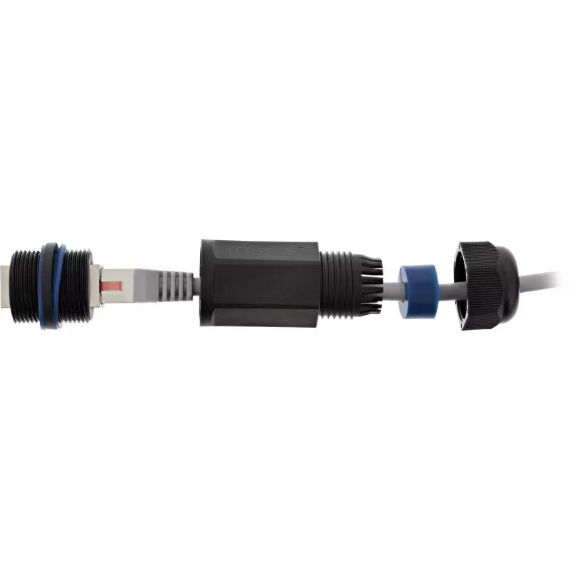 InLine Cat.6 -liitin, vesitiivis IP67, 2x RJ45 F/F, 1:1