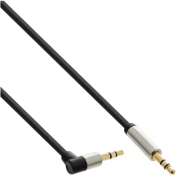 InLine ohut audiokaapeli 3,5 mm uros/uros kulma stereo 1 m