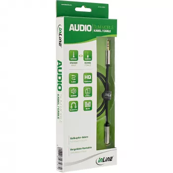 InLine ohut audiokaapeli 3,5 mm uros/naaras stereo 10 m