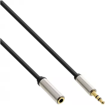 InLine ohut audiokaapeli 3,5 mm pistoke / liitäntä stereo 0,5 m, 3,5 mm, pistoke, 3,5 mm, liitäntä, 0,5 m, musta