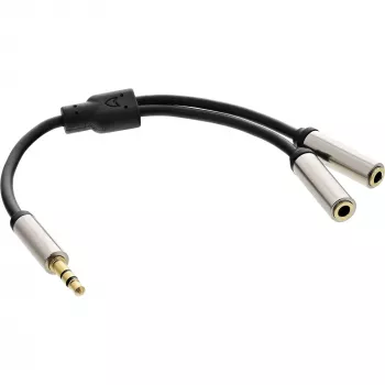 InLine ohut audio Y-kaapeli 3,5 mm pistoke / 2x liitäntä 0,15 m