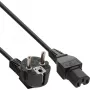 InLine virtajohto, CEE7/7 kulma / C15 suora, 3 x 1 mm², musta, 5 m