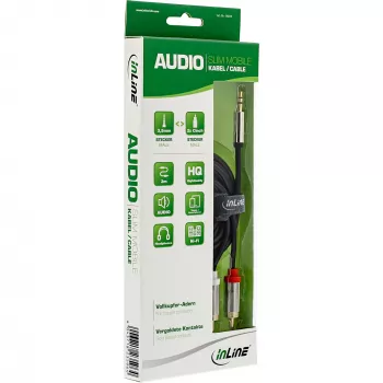 InLine ohut audiokaapeli 3,5 mm pistoke / 2x RCA-pistoke 10 m