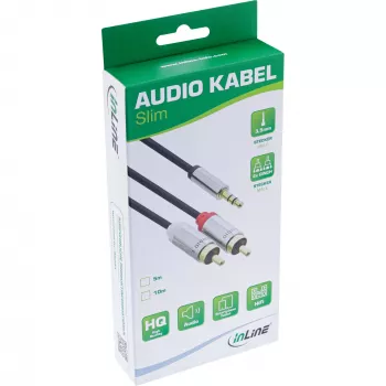 Audiokaapeli 3,5 mm pistoke / 2x RCA-pistoke 5 m InLine 99245