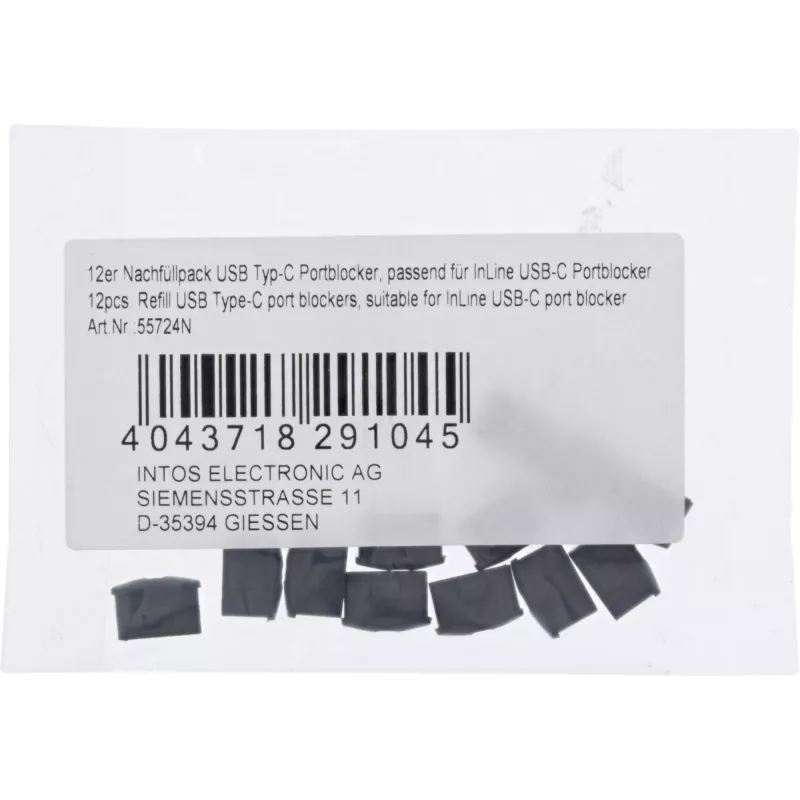 InLine 12 kpl täyttöpakkaus USB-C-porttitulpalle 55724