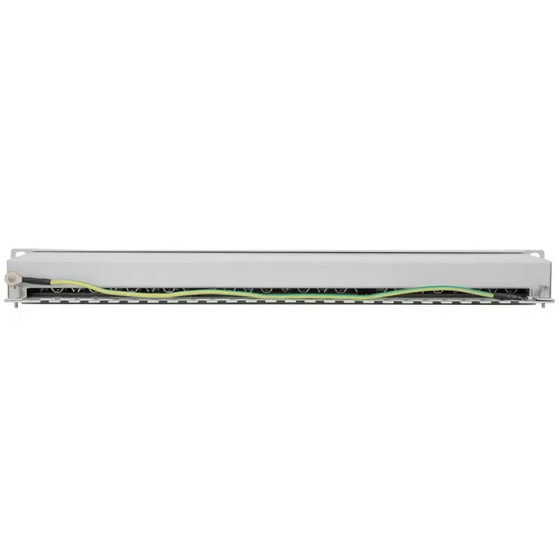 Intellinet patch-paneeli, Cat6a, FTP, 24-portti, 1U, suojattu, 90° Top-Entry LSA-liuskat, harmaa