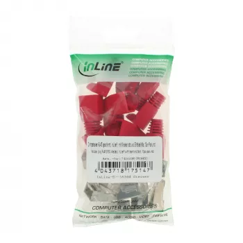 InLine puristuspistoke RJ45 8P8C suojattu pujotusavustimella ja taittosuojalla, punainen