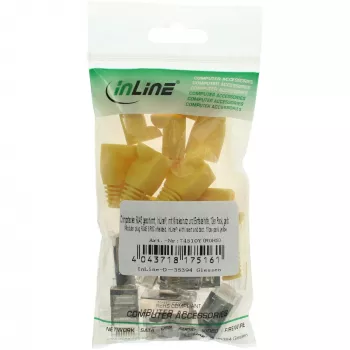 InLine puristuspistoke RJ45 8P8C suojattu pujotusavustimella ja taittosuojalla, keltainen