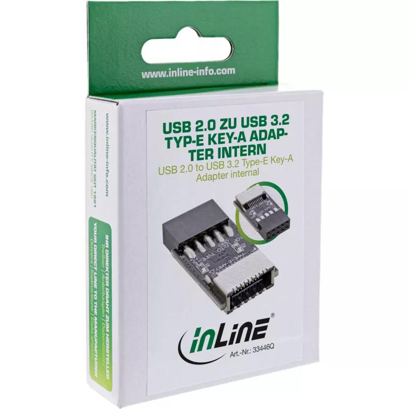 InLine USB 2.0 - USB 3.2 Type-E Key-A -sovitin sisäinen