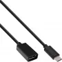 InLine USB 3.2 Gen.1x2 adapterikaapeli, USB-C pistoke / A liitäntä, musta, 0,15 m