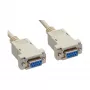 InLine Nollamodeemikaapeli, DB9 naaras/naaras, klipsattu, beige, 2 m