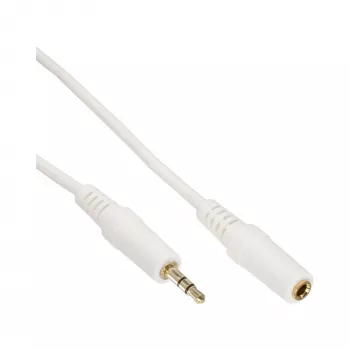 InLine audiokaapeli, 3,5 mm plugi/liitin, stereo, valkoinen/kulta 10 m