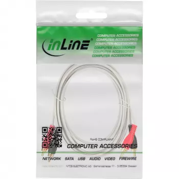 InLine audiokaapeli 2x RCA uros-uros valkoinen / kulta 2 m