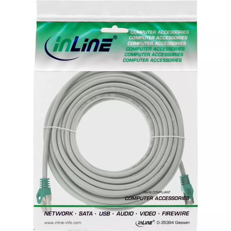 InLine crossover-patch-kaapeli PC–PC F/UTP Cat.5e harmaa 10 m