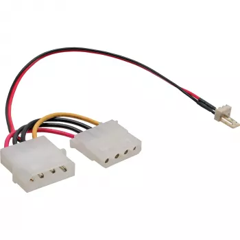 InLine tuuletin-adapterikaapeli, 3-pin tuuletin / 4-pin virtalähde, 0,3 m