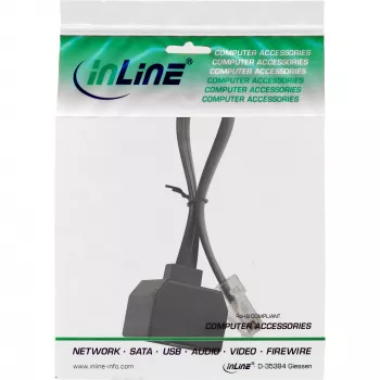 InLine ISDN-haaroitin 1 -> 2, 1x RJ45 M / 2x RJ45 F, (8P8C), ilman vastuksia