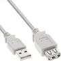 USB 2.0 jatkokaapeli Type-A-plugi/liitin InLine 34610X beige 1 m