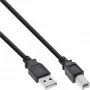 USB 2.0 -kaapeli Type-A-uros / Type-B-uros musta 5 m InLine 34555X