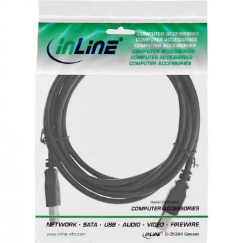 USB 2.0 -kaapeli Type-A-uros / Type-B-uros musta 5 m InLine 34555X