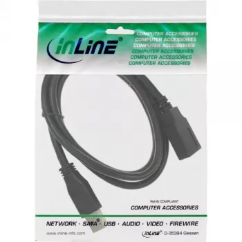 InLine USB 3.2 Gen.1 Jatkokaapeli, USB-A uros / naaras, musta, 1,5 m (35615)