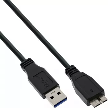 InLine USB 3.2 Gen.1 Kaapeli, USB-A - Micro-USB B, 5 m, musta (35450)