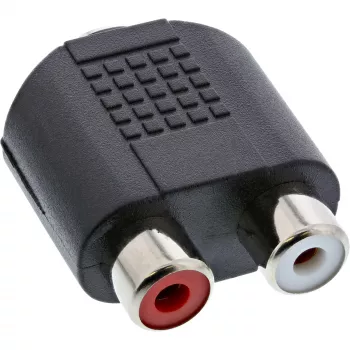 Audiosovitin 3,5 mm liitäntä, naaras stereo / 2x RCA, naaras InLine 99346