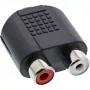 Audiosovitin 3,5 mm liitäntä, naaras stereo / 2x RCA, naaras InLine 99346