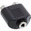 Audiosovitin 3,5 mm liitäntä, naaras stereo / 2x RCA, naaras InLine 99346