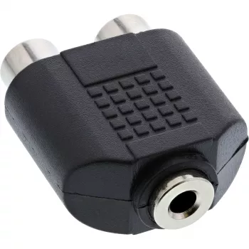 Audiosovitin 3,5 mm liitäntä, naaras stereo / 2x RCA, naaras InLine 99346