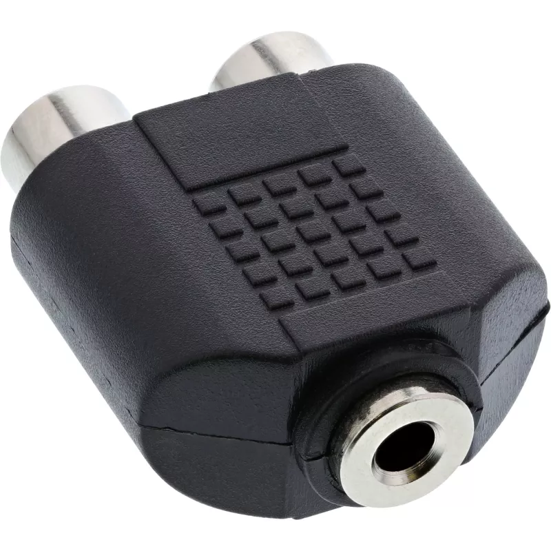 Audiosovitin 3,5 mm liitäntä, naaras stereo / 2x RCA, naaras InLine 99346