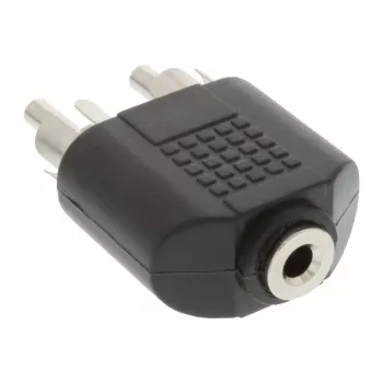Audiosovitin 3,5 mm plugiliitäntä stereo / 2x RCA-uros InLine 99343