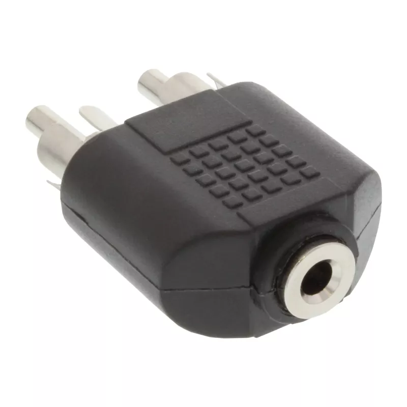 Audiosovitin 3,5 mm plugiliitäntä stereo / 2x RCA-uros InLine 99343