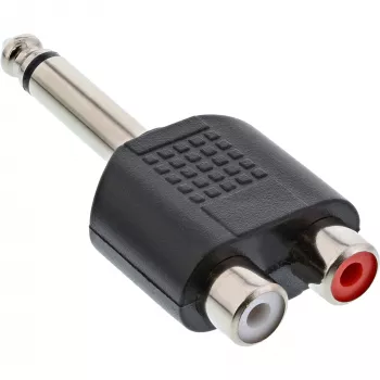InLine audiosovitin 6,3 mm plugiuros mono / 2x RCA-liitäntä