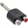 InLine audiosovitin 6,3 mm plugiuros mono / 2x RCA-liitäntä