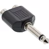 InLine audiosovitin 6,3 mm plugiuros mono / 2x RCA-liitäntä