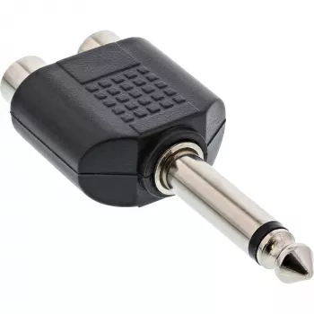 InLine audiosovitin 6,3 mm plugiuros mono / 2x RCA-liitäntä