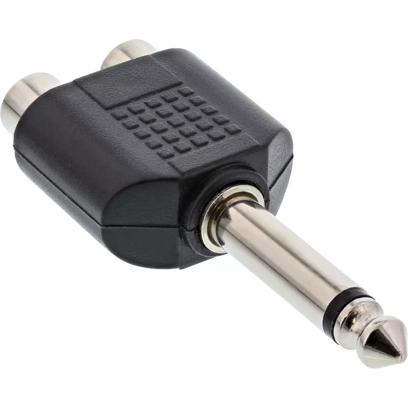 InLine audiosovitin 6,3 mm plugiuros mono / 2x RCA-liitäntä