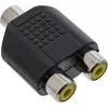 Audiosovitin 3,5 mm plugiliitäntä mono / 2x RCA-liitäntä InLine 99338