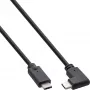 InLine USB 3.2 Gen.2 -kaapeli, USB-C uros/uros kulmaliitin, musta, 0,3 m